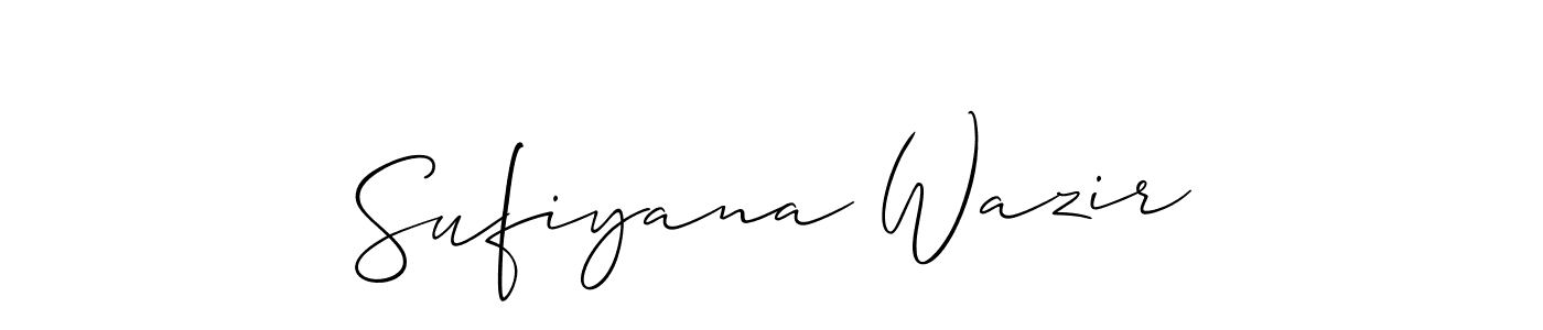 Allison_Script is a professional signature style that is perfect for those who want to add a touch of class to their signature. It is also a great choice for those who want to make their signature more unique. Get Sufiyana Wazir name to fancy signature for free. Sufiyana Wazir signature style 2 images and pictures png