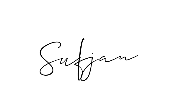 How to make Sufjan signature? Allison_Script is a professional autograph style. Create handwritten signature for Sufjan name. Sufjan signature style 2 images and pictures png