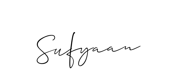 How to make Sufyaan signature? Allison_Script is a professional autograph style. Create handwritten signature for Sufyaan name. Sufyaan signature style 2 images and pictures png