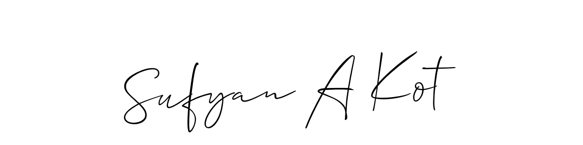 Also You can easily find your signature by using the search form. We will create Sufyan A Kot name handwritten signature images for you free of cost using Allison_Script sign style. Sufyan A Kot signature style 2 images and pictures png
