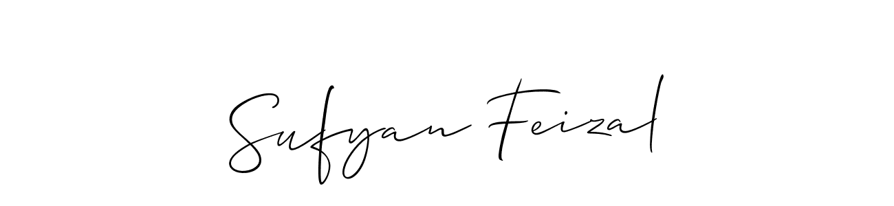 Allison_Script is a professional signature style that is perfect for those who want to add a touch of class to their signature. It is also a great choice for those who want to make their signature more unique. Get Sufyan Feizal name to fancy signature for free. Sufyan Feizal signature style 2 images and pictures png