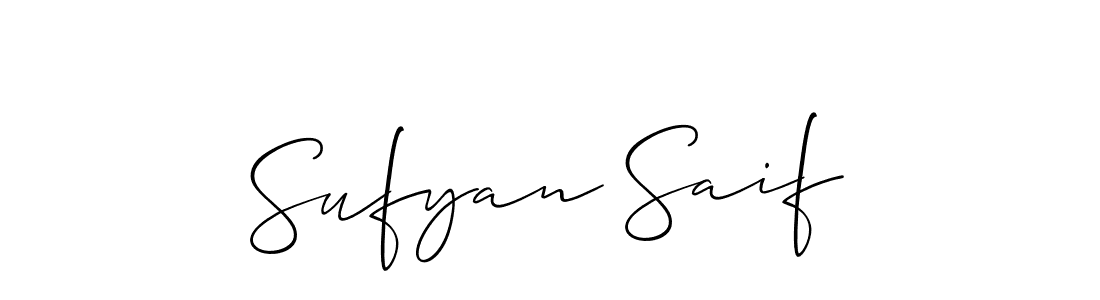 Make a beautiful signature design for name Sufyan Saif. With this signature (Allison_Script) style, you can create a handwritten signature for free. Sufyan Saif signature style 2 images and pictures png