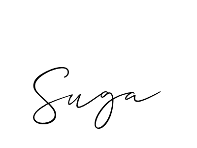 Design your own signature with our free online signature maker. With this signature software, you can create a handwritten (Allison_Script) signature for name Suga. Suga signature style 2 images and pictures png