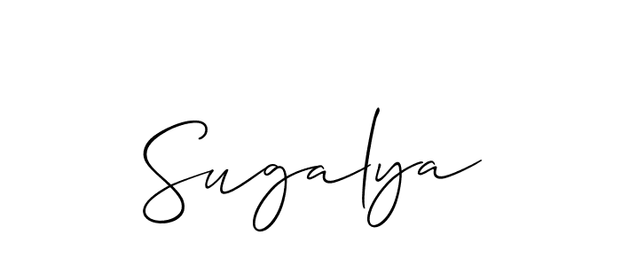Make a beautiful signature design for name Sugalya. With this signature (Allison_Script) style, you can create a handwritten signature for free. Sugalya signature style 2 images and pictures png
