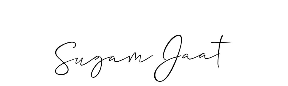 How to Draw Sugam Jaat signature style? Allison_Script is a latest design signature styles for name Sugam Jaat. Sugam Jaat signature style 2 images and pictures png