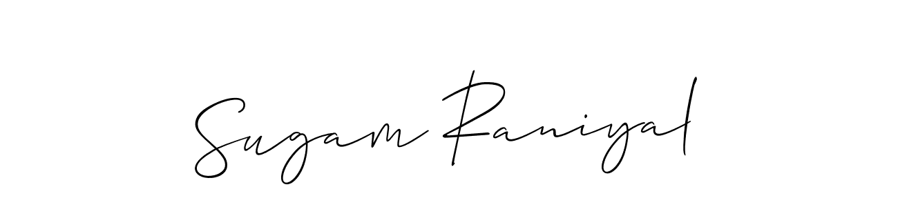 Once you've used our free online signature maker to create your best signature Allison_Script style, it's time to enjoy all of the benefits that Sugam Raniyal name signing documents. Sugam Raniyal signature style 2 images and pictures png