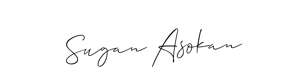 Allison_Script is a professional signature style that is perfect for those who want to add a touch of class to their signature. It is also a great choice for those who want to make their signature more unique. Get Sugan Asokan name to fancy signature for free. Sugan Asokan signature style 2 images and pictures png