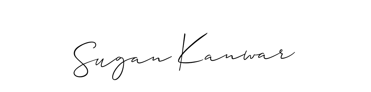 Also You can easily find your signature by using the search form. We will create Sugan Kanwar name handwritten signature images for you free of cost using Allison_Script sign style. Sugan Kanwar signature style 2 images and pictures png