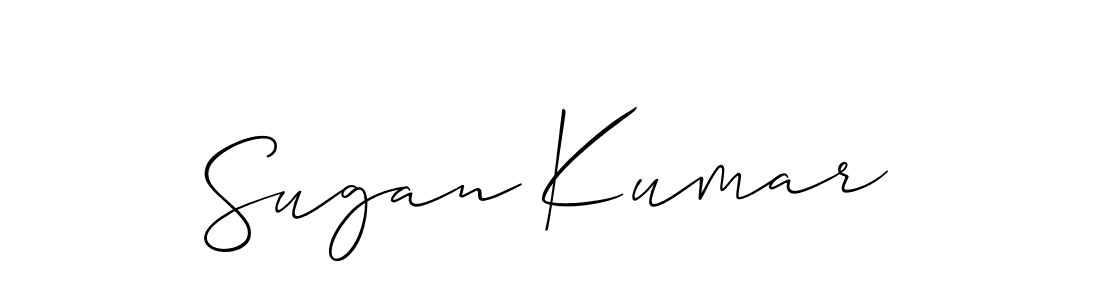 Make a beautiful signature design for name Sugan Kumar. With this signature (Allison_Script) style, you can create a handwritten signature for free. Sugan Kumar signature style 2 images and pictures png