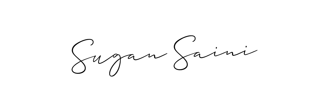 The best way (Allison_Script) to make a short signature is to pick only two or three words in your name. The name Sugan Saini include a total of six letters. For converting this name. Sugan Saini signature style 2 images and pictures png
