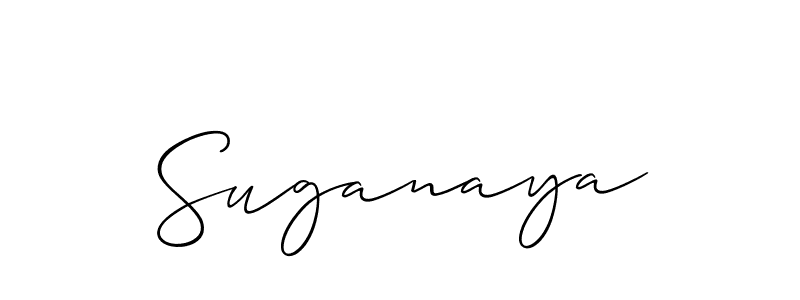 Allison_Script is a professional signature style that is perfect for those who want to add a touch of class to their signature. It is also a great choice for those who want to make their signature more unique. Get Suganaya name to fancy signature for free. Suganaya signature style 2 images and pictures png