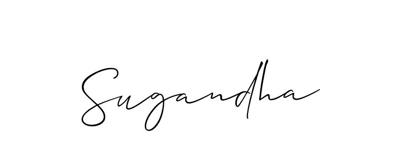Create a beautiful signature design for name Sugandha. With this signature (Allison_Script) fonts, you can make a handwritten signature for free. Sugandha signature style 2 images and pictures png