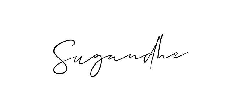 Design your own signature with our free online signature maker. With this signature software, you can create a handwritten (Allison_Script) signature for name Sugandhe. Sugandhe signature style 2 images and pictures png