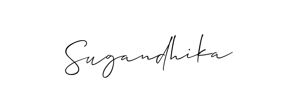 Make a short Sugandhika signature style. Manage your documents anywhere anytime using Allison_Script. Create and add eSignatures, submit forms, share and send files easily. Sugandhika signature style 2 images and pictures png