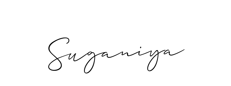 Design your own signature with our free online signature maker. With this signature software, you can create a handwritten (Allison_Script) signature for name Suganiya. Suganiya signature style 2 images and pictures png