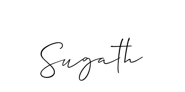 Create a beautiful signature design for name Sugath. With this signature (Allison_Script) fonts, you can make a handwritten signature for free. Sugath signature style 2 images and pictures png