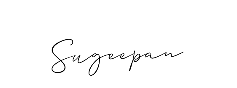 Allison_Script is a professional signature style that is perfect for those who want to add a touch of class to their signature. It is also a great choice for those who want to make their signature more unique. Get Sugeepan name to fancy signature for free. Sugeepan signature style 2 images and pictures png