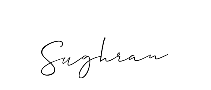 Make a beautiful signature design for name Sughran. With this signature (Allison_Script) style, you can create a handwritten signature for free. Sughran signature style 2 images and pictures png