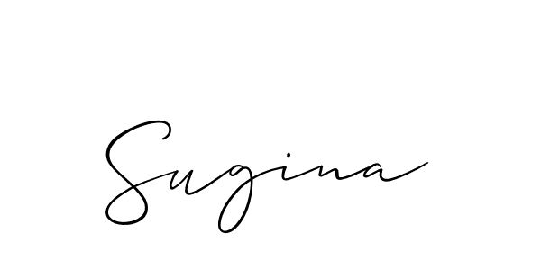 How to make Sugina signature? Allison_Script is a professional autograph style. Create handwritten signature for Sugina name. Sugina signature style 2 images and pictures png