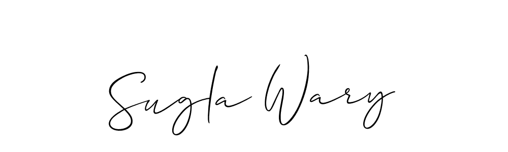 How to make Sugla Wary name signature. Use Allison_Script style for creating short signs online. This is the latest handwritten sign. Sugla Wary signature style 2 images and pictures png