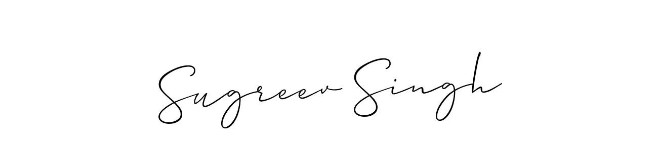 if you are searching for the best signature style for your name Sugreev Singh. so please give up your signature search. here we have designed multiple signature styles  using Allison_Script. Sugreev Singh signature style 2 images and pictures png