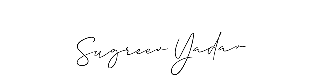 It looks lik you need a new signature style for name Sugreev Yadav. Design unique handwritten (Allison_Script) signature with our free signature maker in just a few clicks. Sugreev Yadav signature style 2 images and pictures png