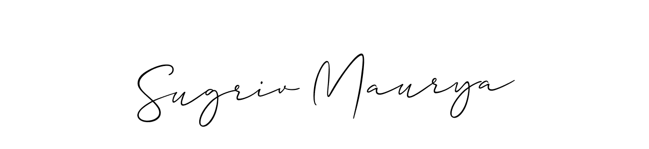 How to make Sugriv Maurya name signature. Use Allison_Script style for creating short signs online. This is the latest handwritten sign. Sugriv Maurya signature style 2 images and pictures png