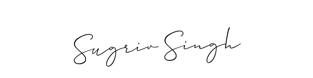 Also You can easily find your signature by using the search form. We will create Sugriv Singh name handwritten signature images for you free of cost using Allison_Script sign style. Sugriv Singh signature style 2 images and pictures png