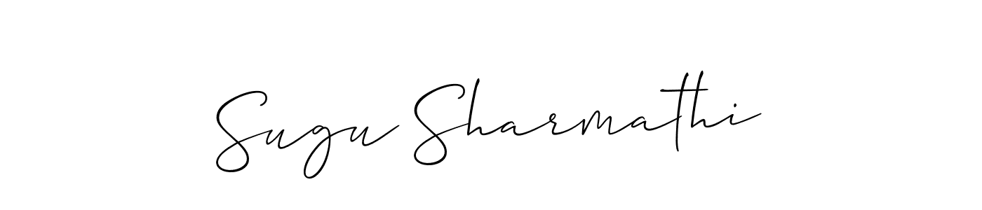 How to Draw Sugu Sharmathi signature style? Allison_Script is a latest design signature styles for name Sugu Sharmathi. Sugu Sharmathi signature style 2 images and pictures png