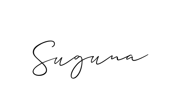 if you are searching for the best signature style for your name Suguna. so please give up your signature search. here we have designed multiple signature styles  using Allison_Script. Suguna signature style 2 images and pictures png