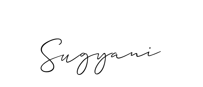 Design your own signature with our free online signature maker. With this signature software, you can create a handwritten (Allison_Script) signature for name Sugyani. Sugyani signature style 2 images and pictures png