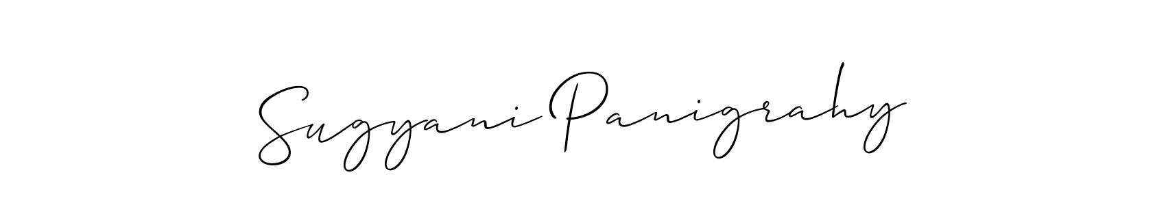 How to make Sugyani Panigrahy name signature. Use Allison_Script style for creating short signs online. This is the latest handwritten sign. Sugyani Panigrahy signature style 2 images and pictures png