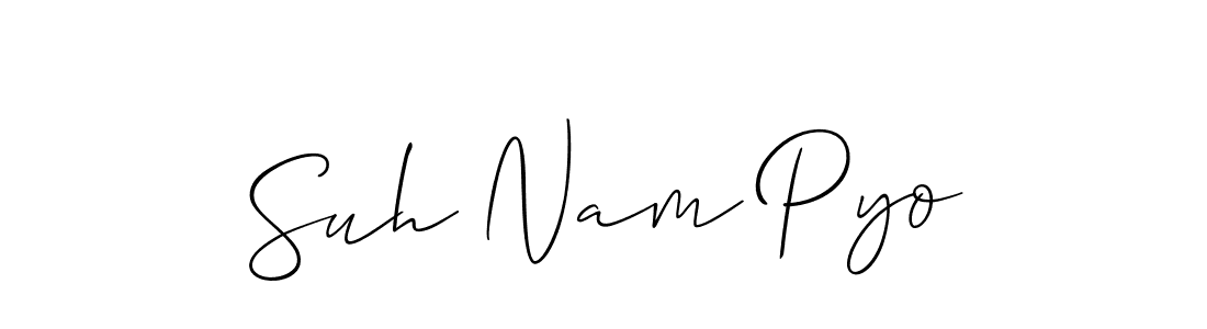 How to make Suh Nam Pyo signature? Allison_Script is a professional autograph style. Create handwritten signature for Suh Nam Pyo name. Suh Nam Pyo signature style 2 images and pictures png