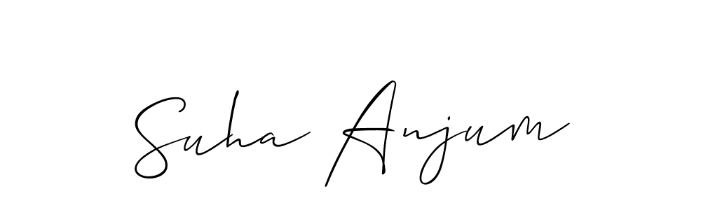 Also You can easily find your signature by using the search form. We will create Suha Anjum name handwritten signature images for you free of cost using Allison_Script sign style. Suha Anjum signature style 2 images and pictures png