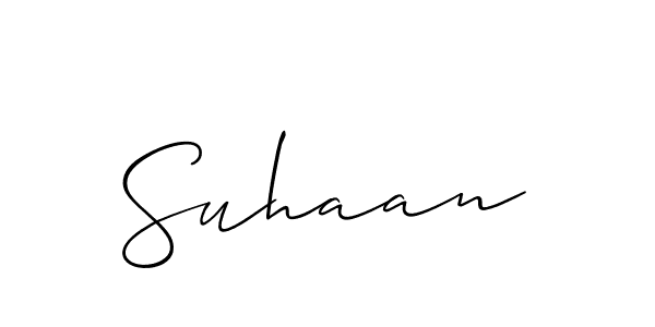 Use a signature maker to create a handwritten signature online. With this signature software, you can design (Allison_Script) your own signature for name Suhaan. Suhaan signature style 2 images and pictures png