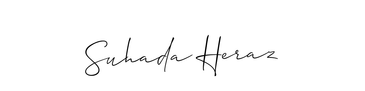 Create a beautiful signature design for name Suhada Heraz. With this signature (Allison_Script) fonts, you can make a handwritten signature for free. Suhada Heraz signature style 2 images and pictures png