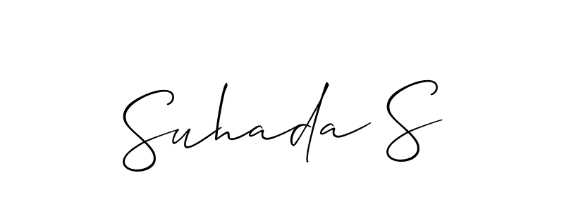 Allison_Script is a professional signature style that is perfect for those who want to add a touch of class to their signature. It is also a great choice for those who want to make their signature more unique. Get Suhada S name to fancy signature for free. Suhada S signature style 2 images and pictures png