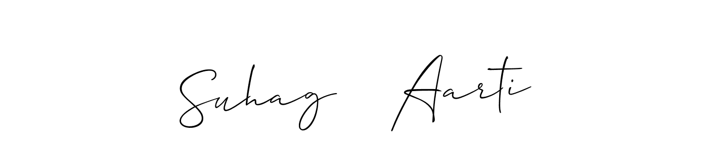 Use a signature maker to create a handwritten signature online. With this signature software, you can design (Allison_Script) your own signature for name Suhag    Aarti. Suhag    Aarti signature style 2 images and pictures png