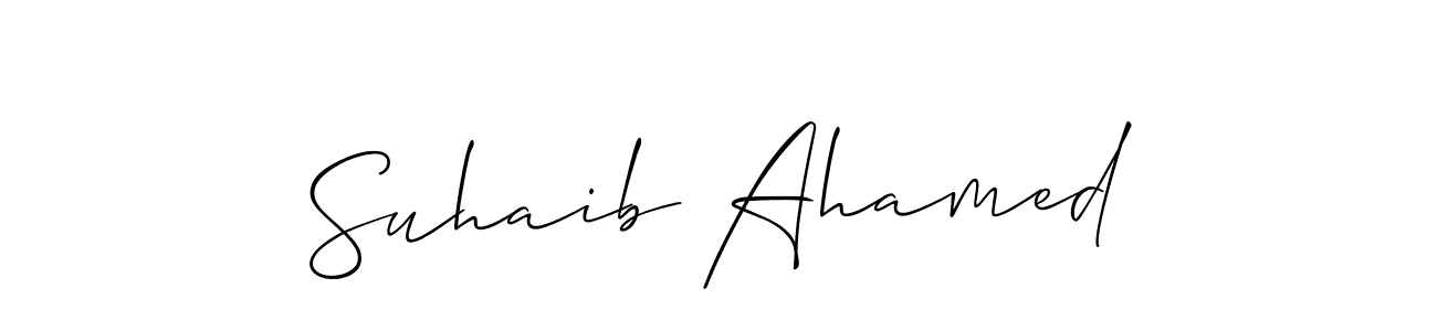 Also You can easily find your signature by using the search form. We will create Suhaib Ahamed name handwritten signature images for you free of cost using Allison_Script sign style. Suhaib Ahamed signature style 2 images and pictures png