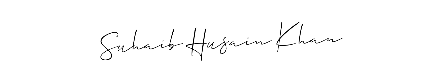 This is the best signature style for the Suhaib Husain Khan name. Also you like these signature font (Allison_Script). Mix name signature. Suhaib Husain Khan signature style 2 images and pictures png