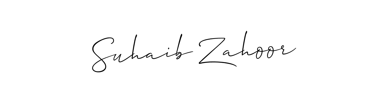 Also we have Suhaib Zahoor name is the best signature style. Create professional handwritten signature collection using Allison_Script autograph style. Suhaib Zahoor signature style 2 images and pictures png