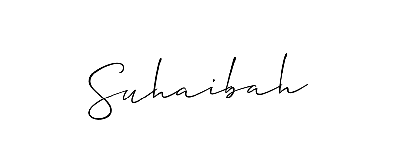 Allison_Script is a professional signature style that is perfect for those who want to add a touch of class to their signature. It is also a great choice for those who want to make their signature more unique. Get Suhaibah name to fancy signature for free. Suhaibah signature style 2 images and pictures png