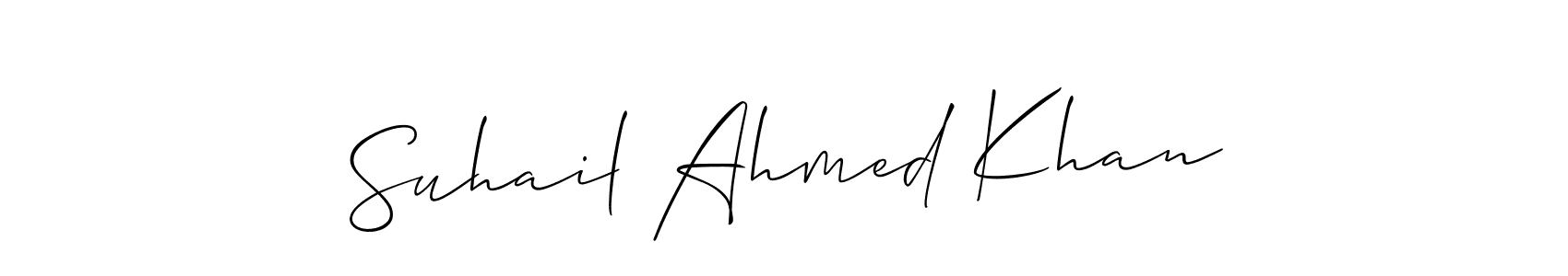 Design your own signature with our free online signature maker. With this signature software, you can create a handwritten (Allison_Script) signature for name Suhail Ahmed Khan. Suhail Ahmed Khan signature style 2 images and pictures png