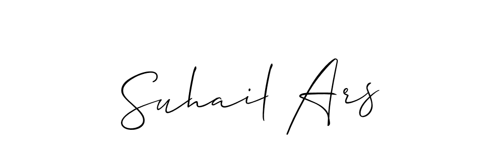 How to make Suhail Ars name signature. Use Allison_Script style for creating short signs online. This is the latest handwritten sign. Suhail Ars signature style 2 images and pictures png