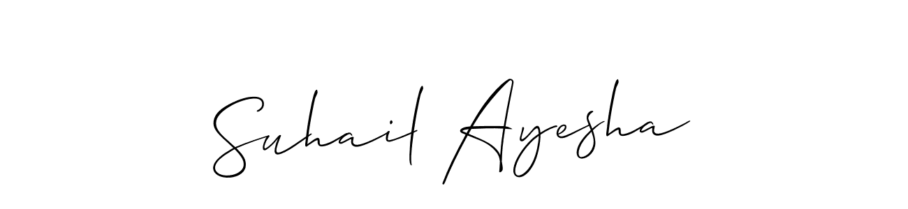 Allison_Script is a professional signature style that is perfect for those who want to add a touch of class to their signature. It is also a great choice for those who want to make their signature more unique. Get Suhail Ayesha name to fancy signature for free. Suhail Ayesha signature style 2 images and pictures png