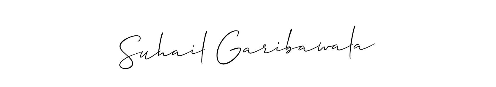 The best way (Allison_Script) to make a short signature is to pick only two or three words in your name. The name Suhail Garibawala include a total of six letters. For converting this name. Suhail Garibawala signature style 2 images and pictures png