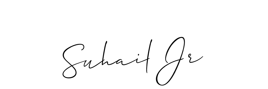 Also You can easily find your signature by using the search form. We will create Suhail Jr name handwritten signature images for you free of cost using Allison_Script sign style. Suhail Jr signature style 2 images and pictures png