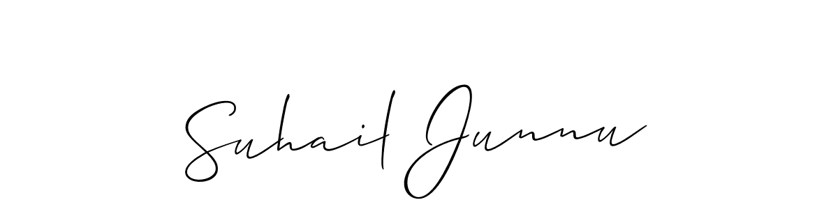 How to make Suhail Junnu signature? Allison_Script is a professional autograph style. Create handwritten signature for Suhail Junnu name. Suhail Junnu signature style 2 images and pictures png