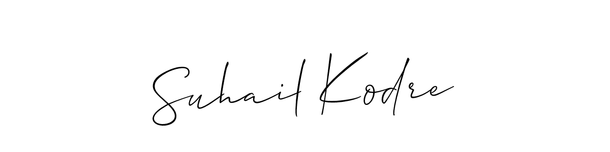 Allison_Script is a professional signature style that is perfect for those who want to add a touch of class to their signature. It is also a great choice for those who want to make their signature more unique. Get Suhail Kodre name to fancy signature for free. Suhail Kodre signature style 2 images and pictures png