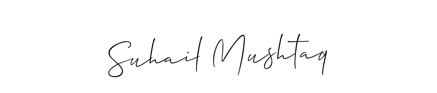 Make a beautiful signature design for name Suhail Mushtaq. With this signature (Allison_Script) style, you can create a handwritten signature for free. Suhail Mushtaq signature style 2 images and pictures png